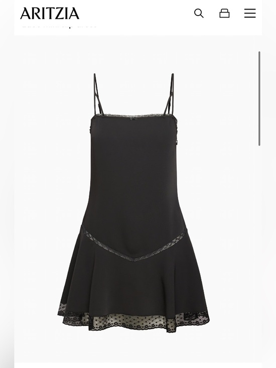 Aritzia Dresses & Skirts - Aritzia Wilfred Nettare Lace-Trim Black Mini Dress